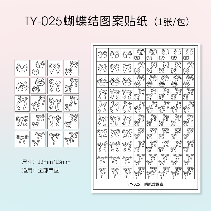 TAYE Nail Art Stickers Self-Adhesive French Heart Designs