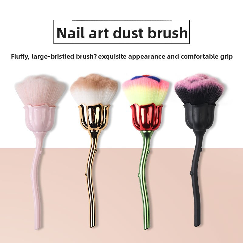 Japanese Style Nail Art Brush Rose Design Dust Cleaner