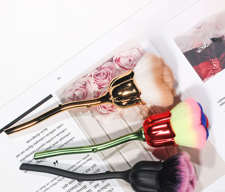 Japanese Style Nail Art Brush Rose Design Dust Cleaner