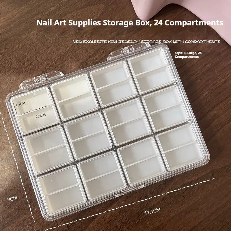 Nail Art Accessory Organizer with Anti-Mixing Compartments, 48-Grid & 24-Grid