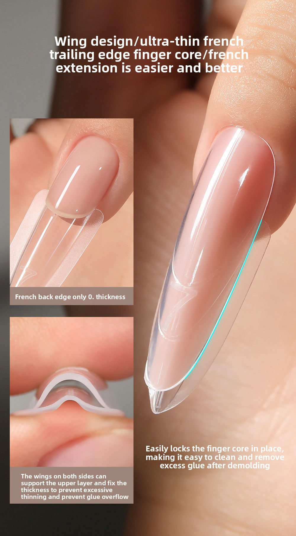 MR NAIL French Nail Forms & 3D Acrylic Builder Gel  Quick Extension Self-leveling