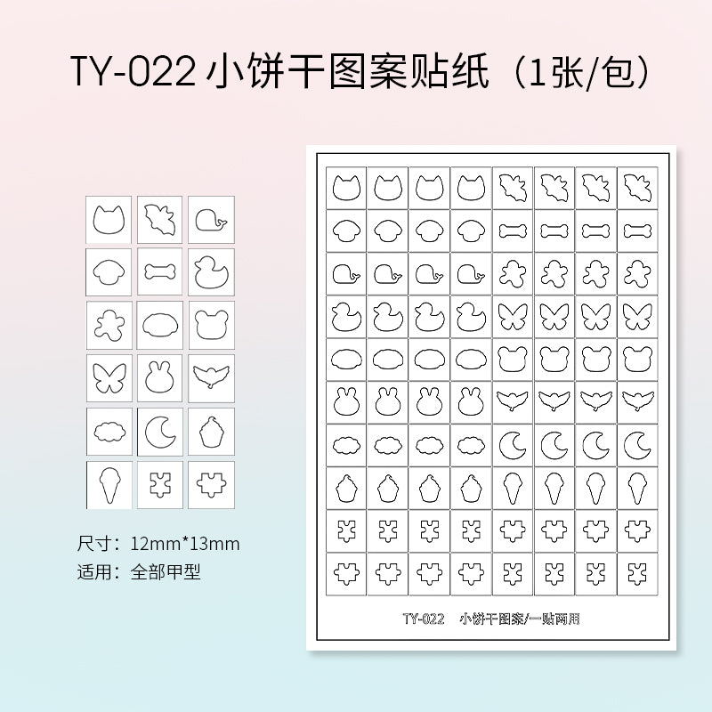 TAYE Nail Art Stickers Self-Adhesive French Heart Designs