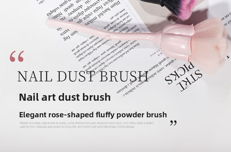 Japanese Style Nail Art Brush Rose Design Dust Cleaner