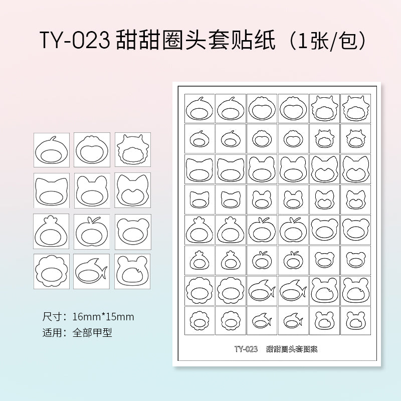 TAYE Nail Art Stickers Self-Adhesive French Heart Designs