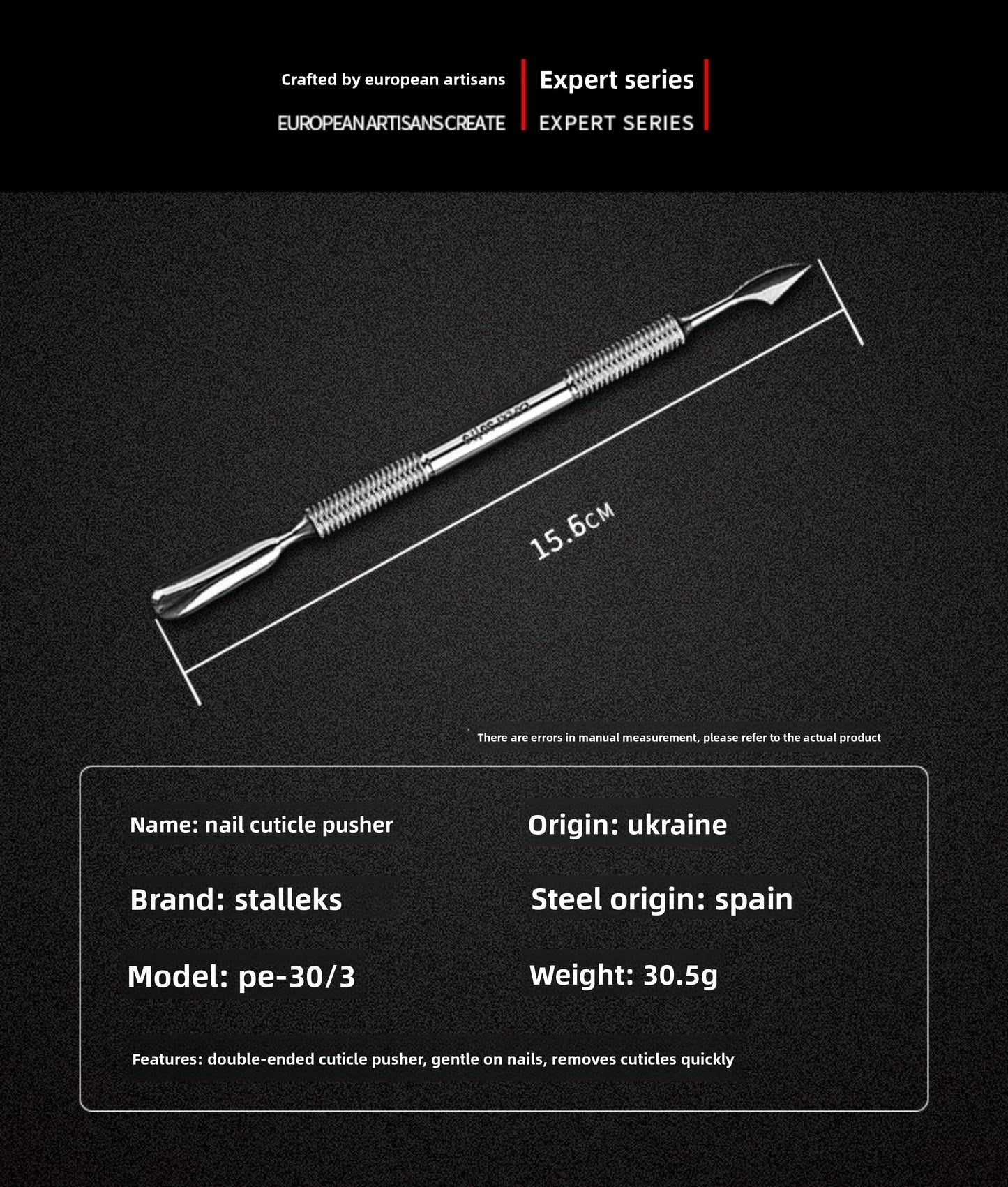 Staleks Pro  Cuticle Pusher Manicure Tool  Russian Style