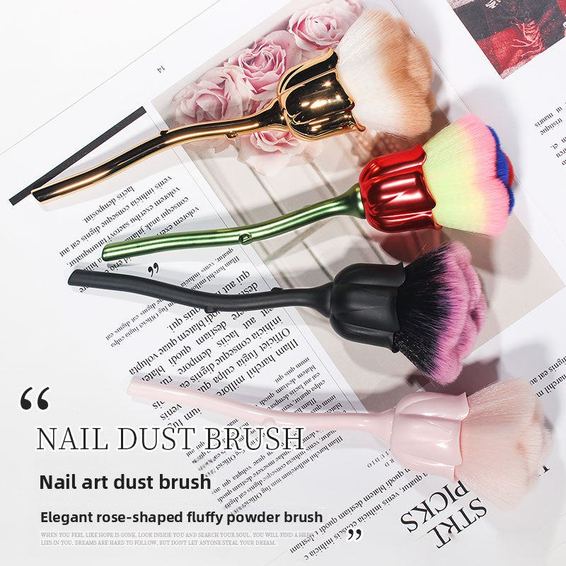 Japanese Style Nail Art Brush Rose Design Dust Cleaner