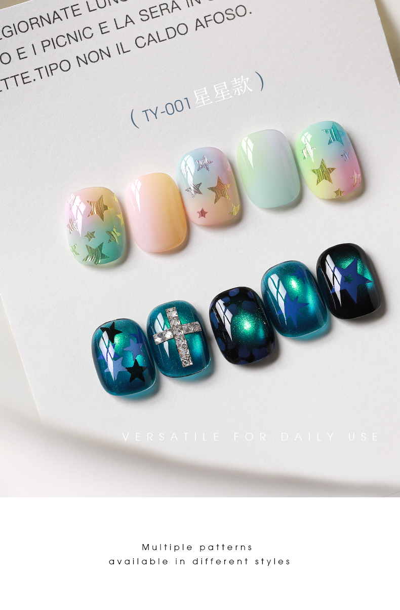 TAYE Nail Art Stickers Self-Adhesive French Heart Designs