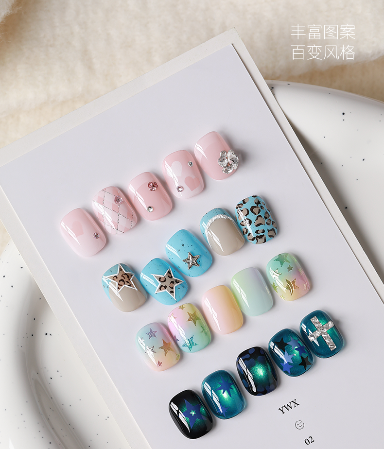 TAYE Nail Art Stickers Self-Adhesive French Heart Designs