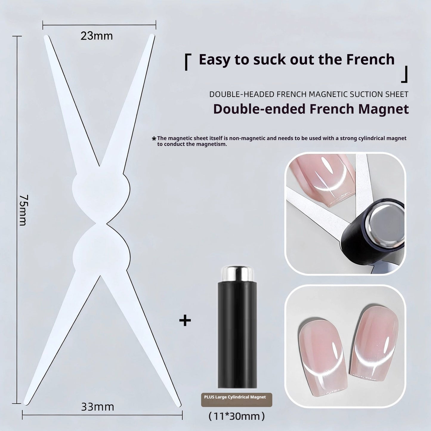 Dual End (Long+Short) French Cat Eye Magnet