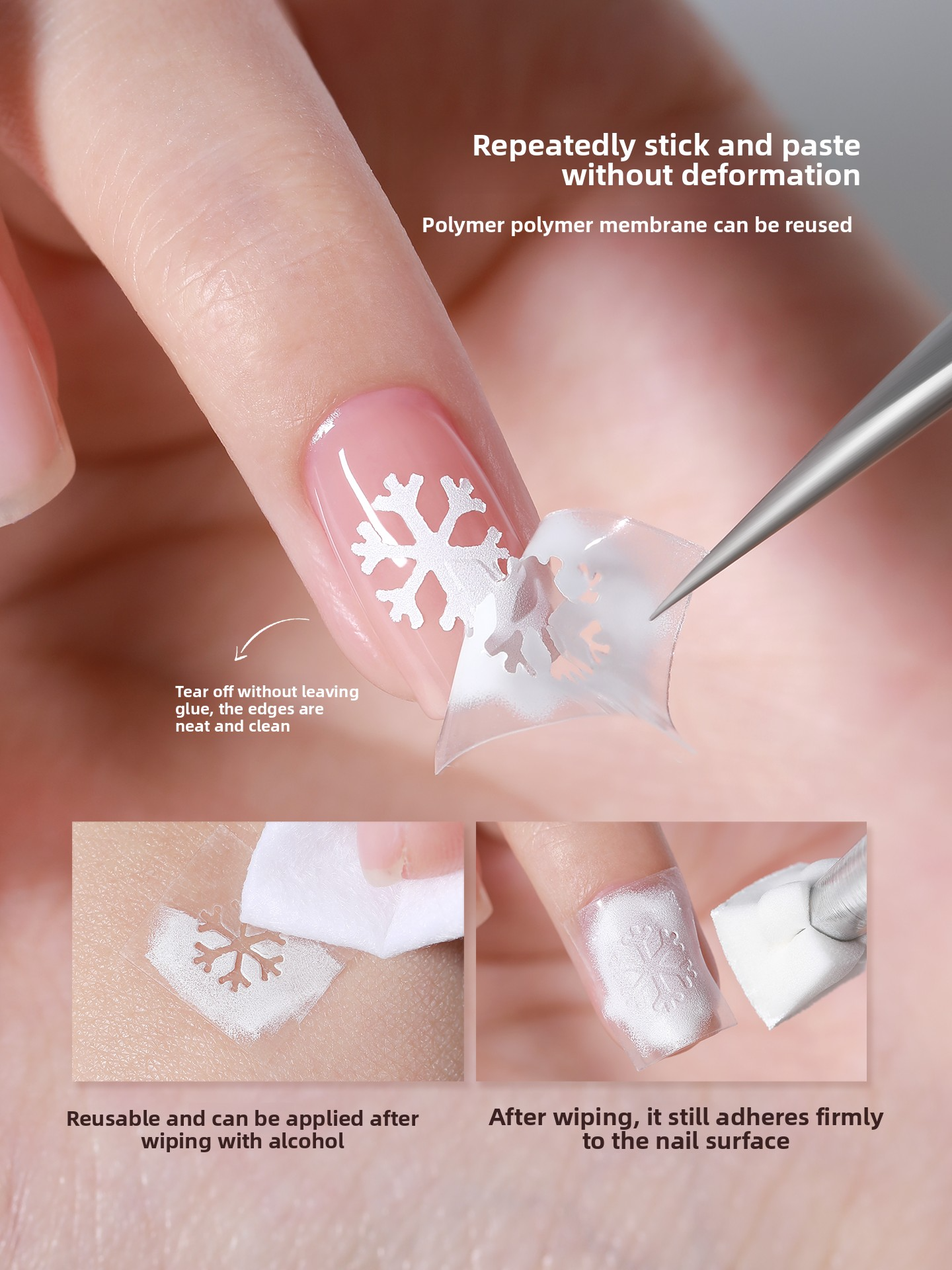 TAYE Nail Art Stickers Self-Adhesive French Heart Designs