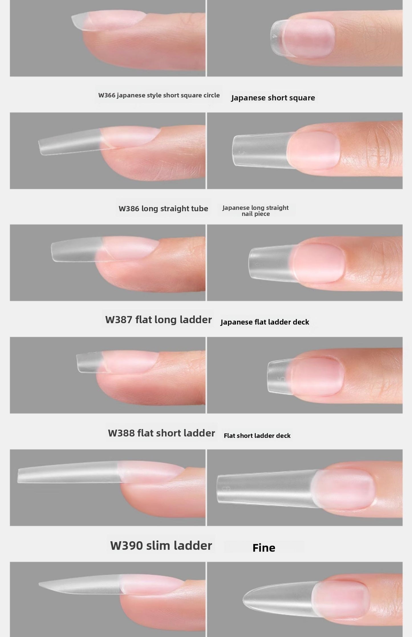 Mr Nail Specialized for nail art salons, 22 styles of ultra-thin, seamless, fully or partially attached Nail Tips