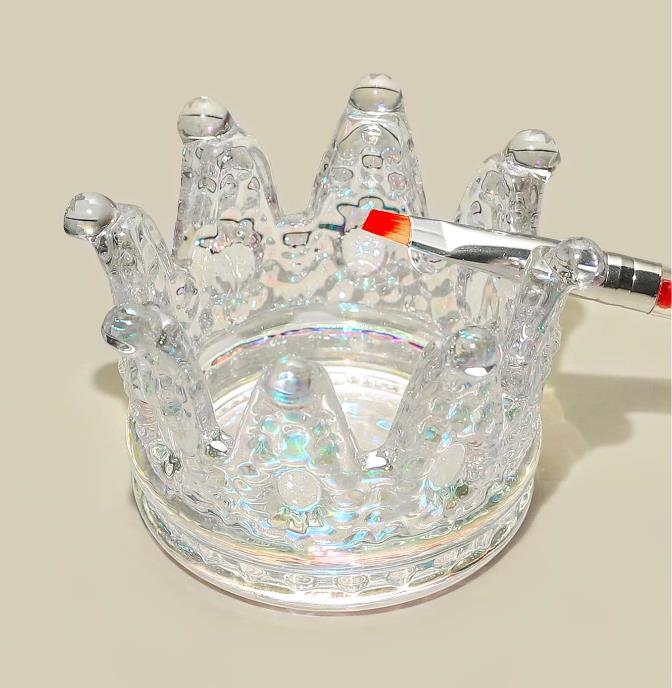 【P07】1pc Crown Shaped Nail Art Brush Holder