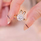 【R08】Lucky Bunny Rotating  Ring  -size adjustable