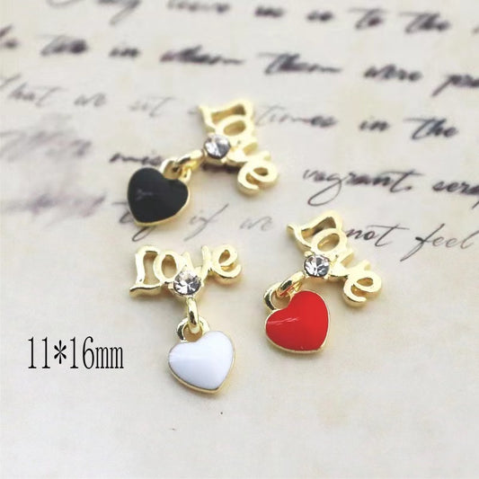 Dangling Love and Hearts Nail Charms