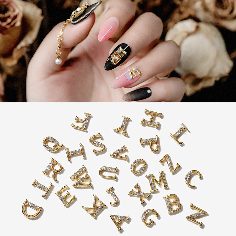 【P09】26pcs Rhinestone Letter