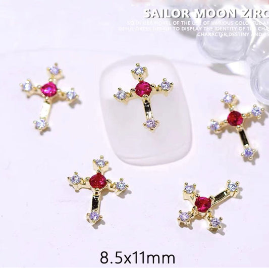 【D04】Alloy  Cross Shape-Nail Art DIY