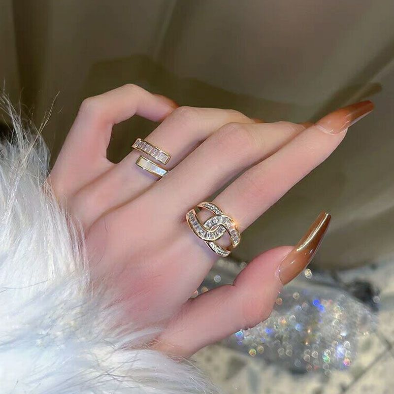 【R07】Crossing Design Ring  -size adjustable