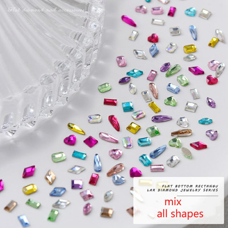 Mixed All Shapes of Small Size Colorful K9 Rhinestones
