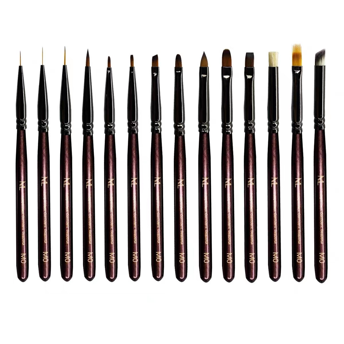 Mulan Mink Hair-made Brush Set-14pcs + 1 Leather Bag