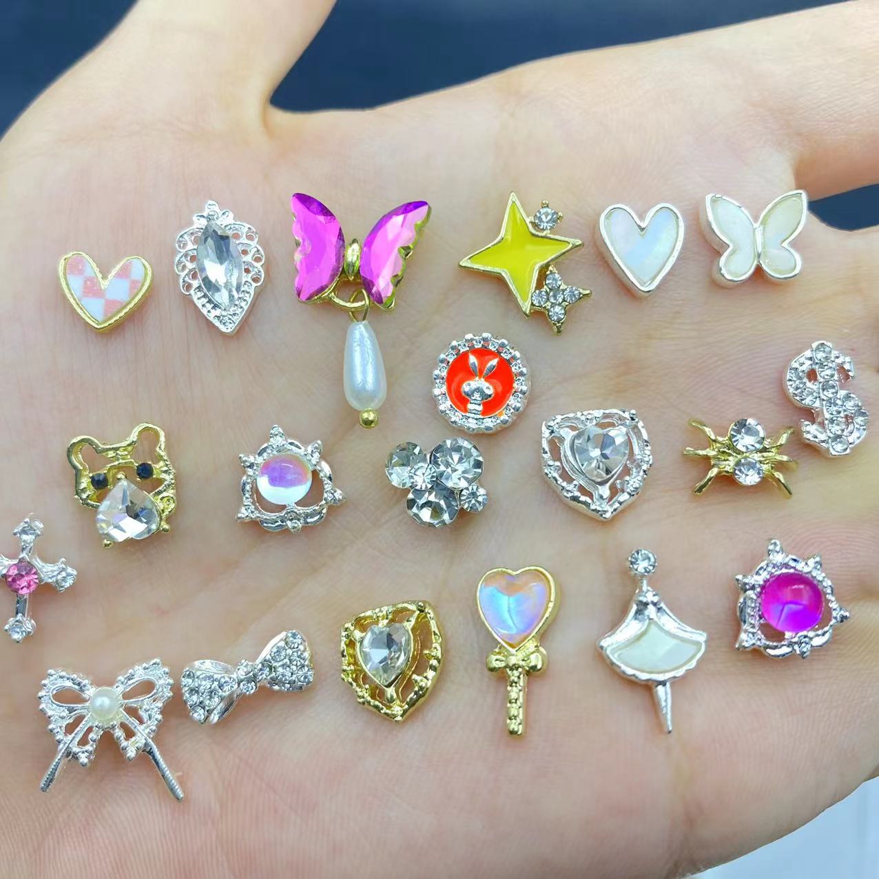 【D01】Hot Mix & Selected Alloy Nail Art DIY Charms - Buy 100 pcs Get 50 pcs Free