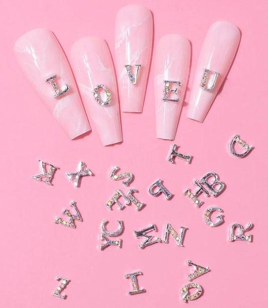 【P09】26pcs Rhinestone Letter