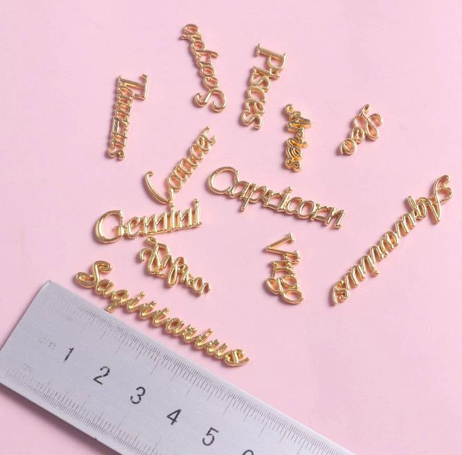 【P08】12pcs Constellation Design Nail Art Decoration