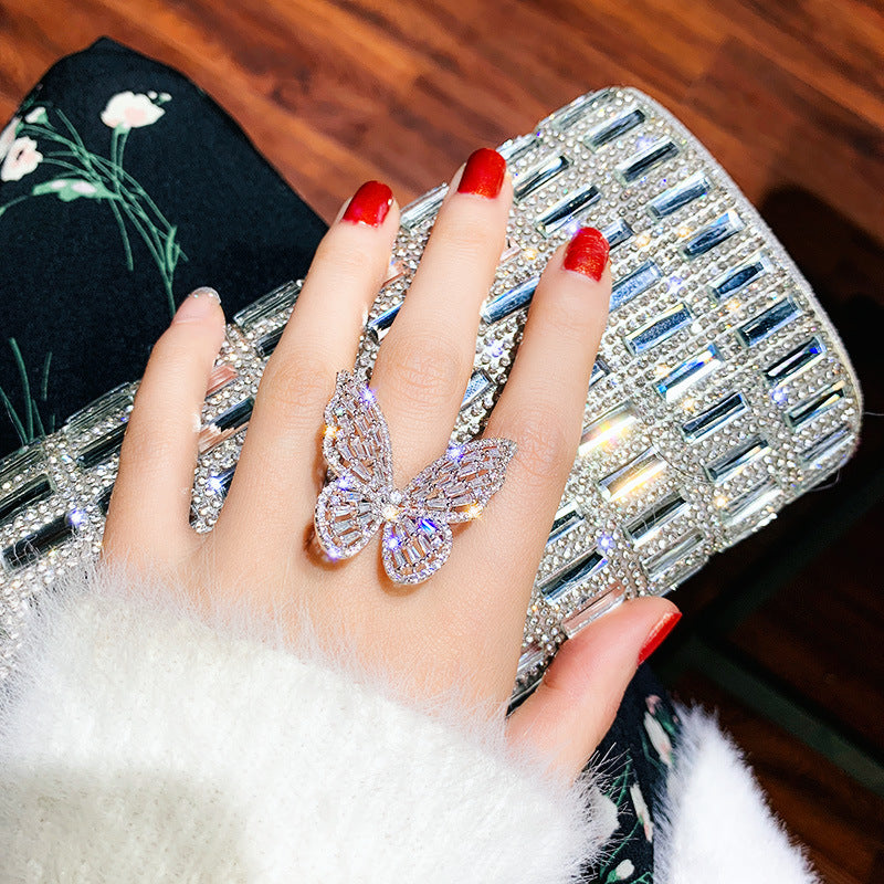 【R10】Super Shinely Butterfly Ring-size adjustable