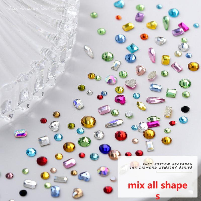 Mixed All Shapes of Small Size Colorful K9 Rhinestones