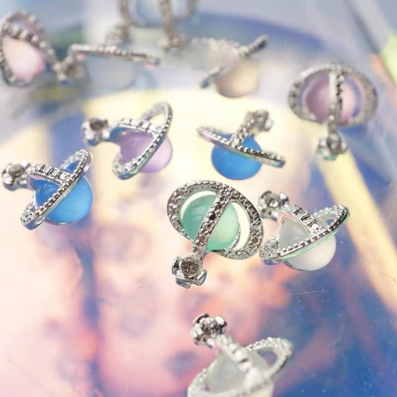 【D01】Zircon Saturn Cross-Nail Art DIY